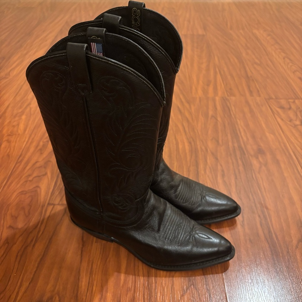 ACME Black Western Cowboy Boots